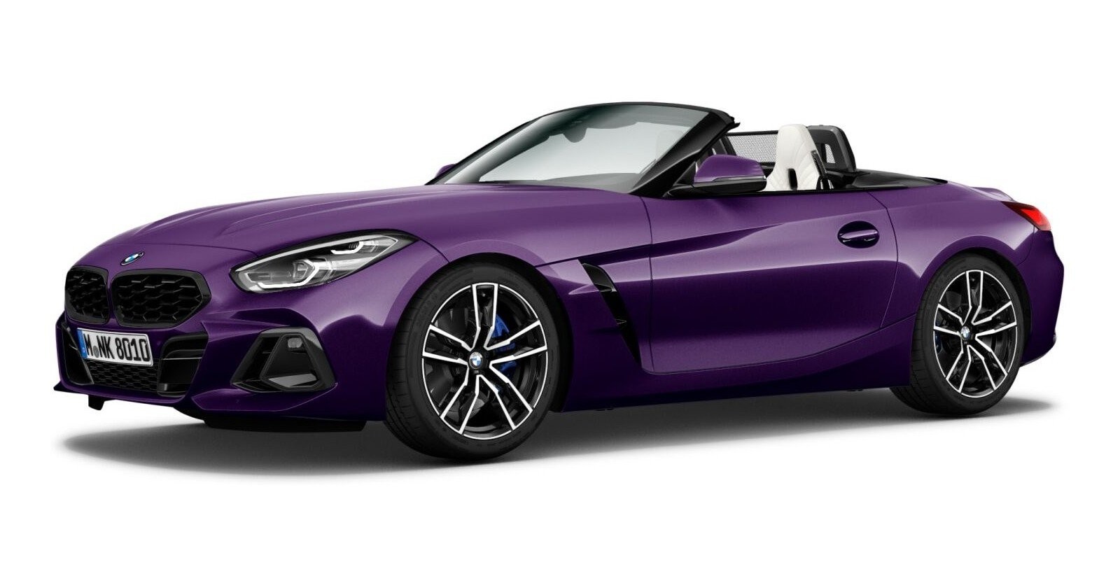 BMW Z4 M40i in Lila von vorne BMW Z4 M40i in Lila von vorne