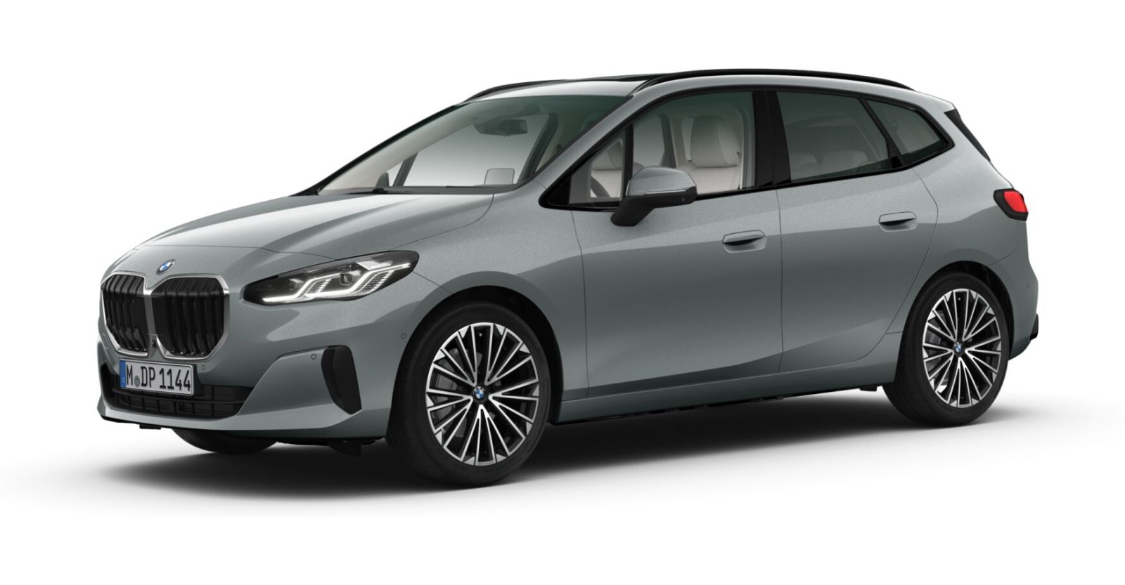 BMW 220i Active Tourer in Grau von vorne