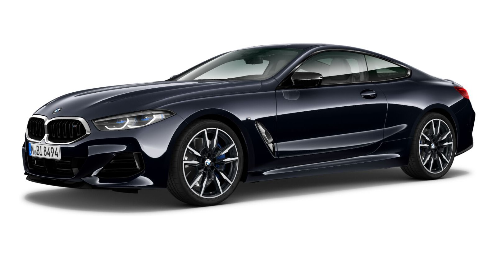 BMW M850i xDrive Coupé in Schwarz von vorne