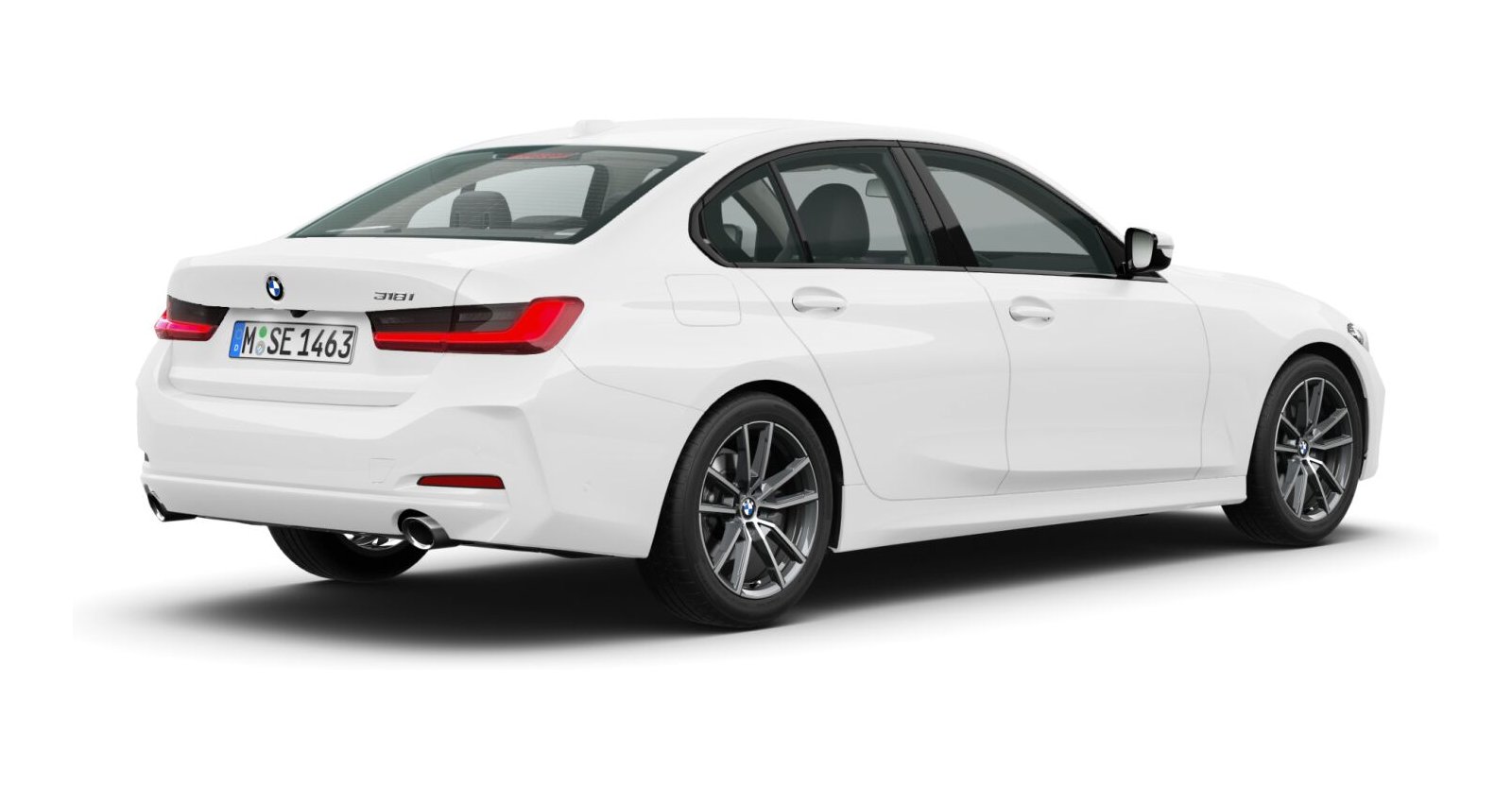 BMW BMW 3er in Weiß von hinten BMW BMW 3er in Weiß von hinten