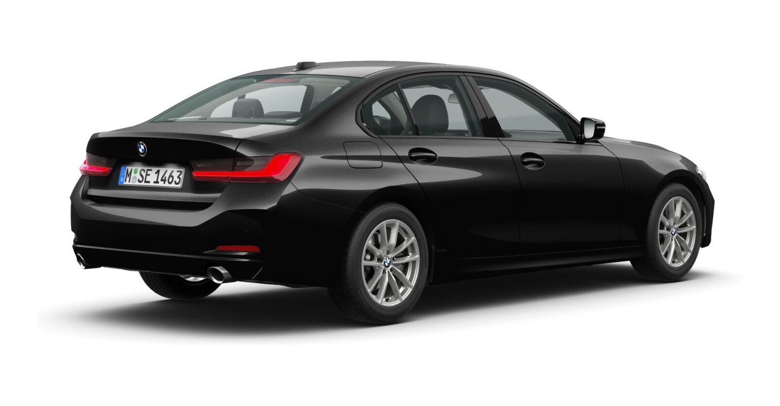 BMW BMW 3er in Schwarz von hinten BMW BMW 3er in Schwarz von hinten