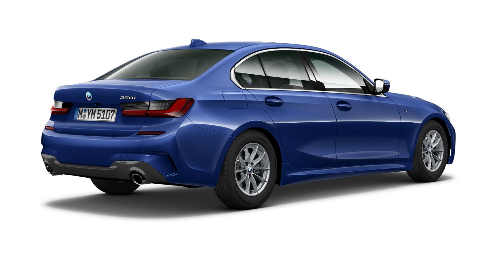 BMW BMW 3er in Blau von hinten BMW BMW 3er in Blau von hinten