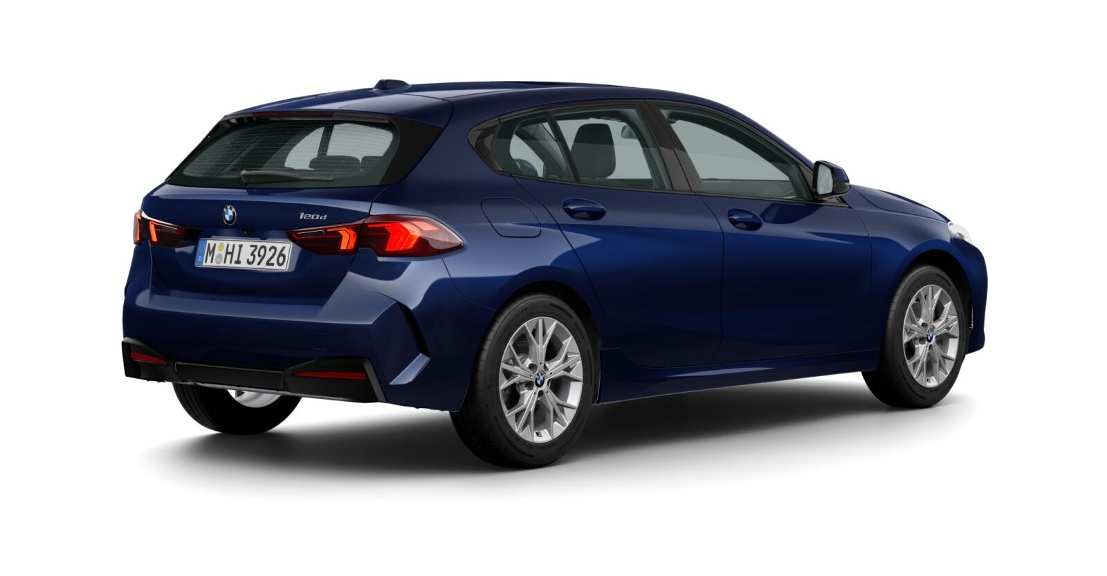 BMW BMW 1er in Blau von hinten BMW BMW 1er in Blau von hinten