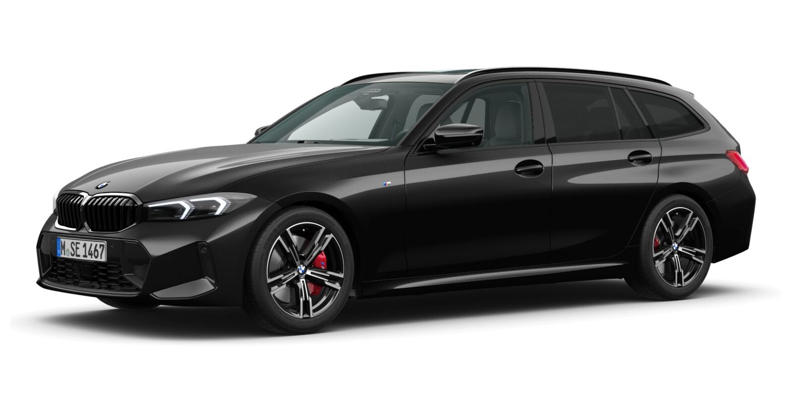 BMW BMW 3er in Schwarz von vorne BMW BMW 3er in Schwarz von vorne