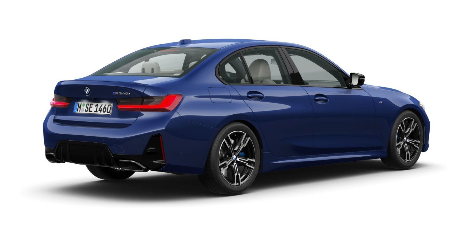BMW BMW 3er in Blau von hinten BMW BMW 3er in Blau von hinten