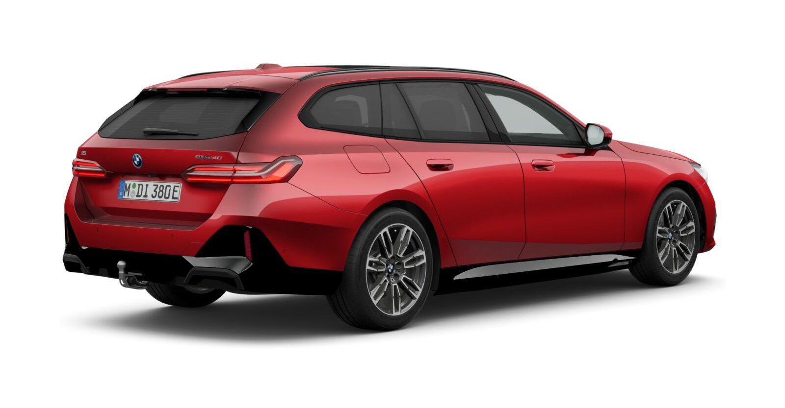 BMW BMW I in Rot von hinten