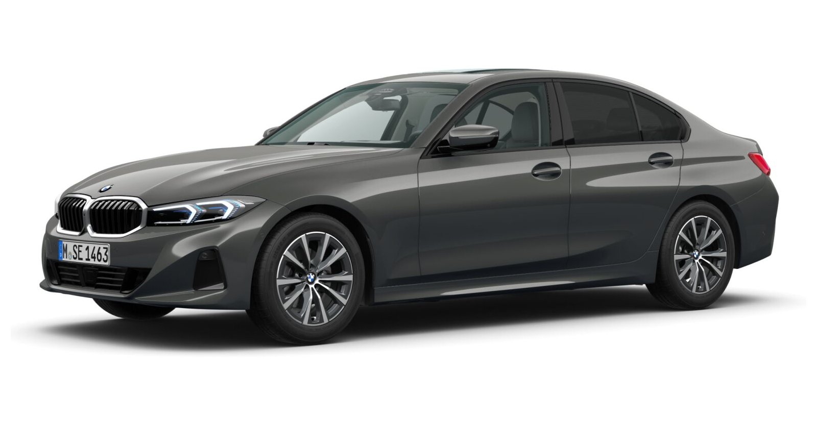 BMW 318i Limousine in Grau von vorne BMW 318i Limousine in Grau von vorne