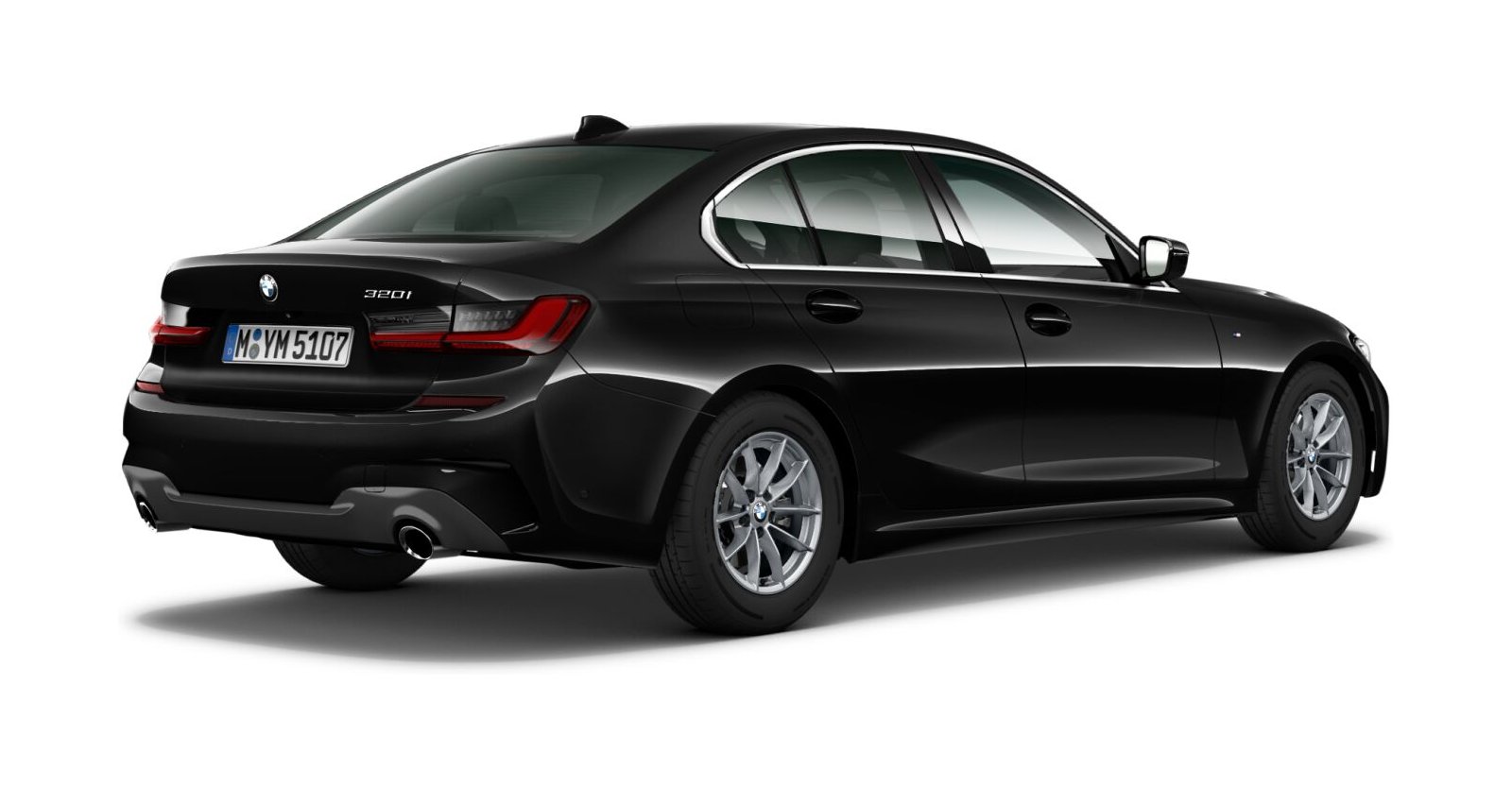 BMW BMW 3er in Schwarz von hinten BMW BMW 3er in Schwarz von hinten