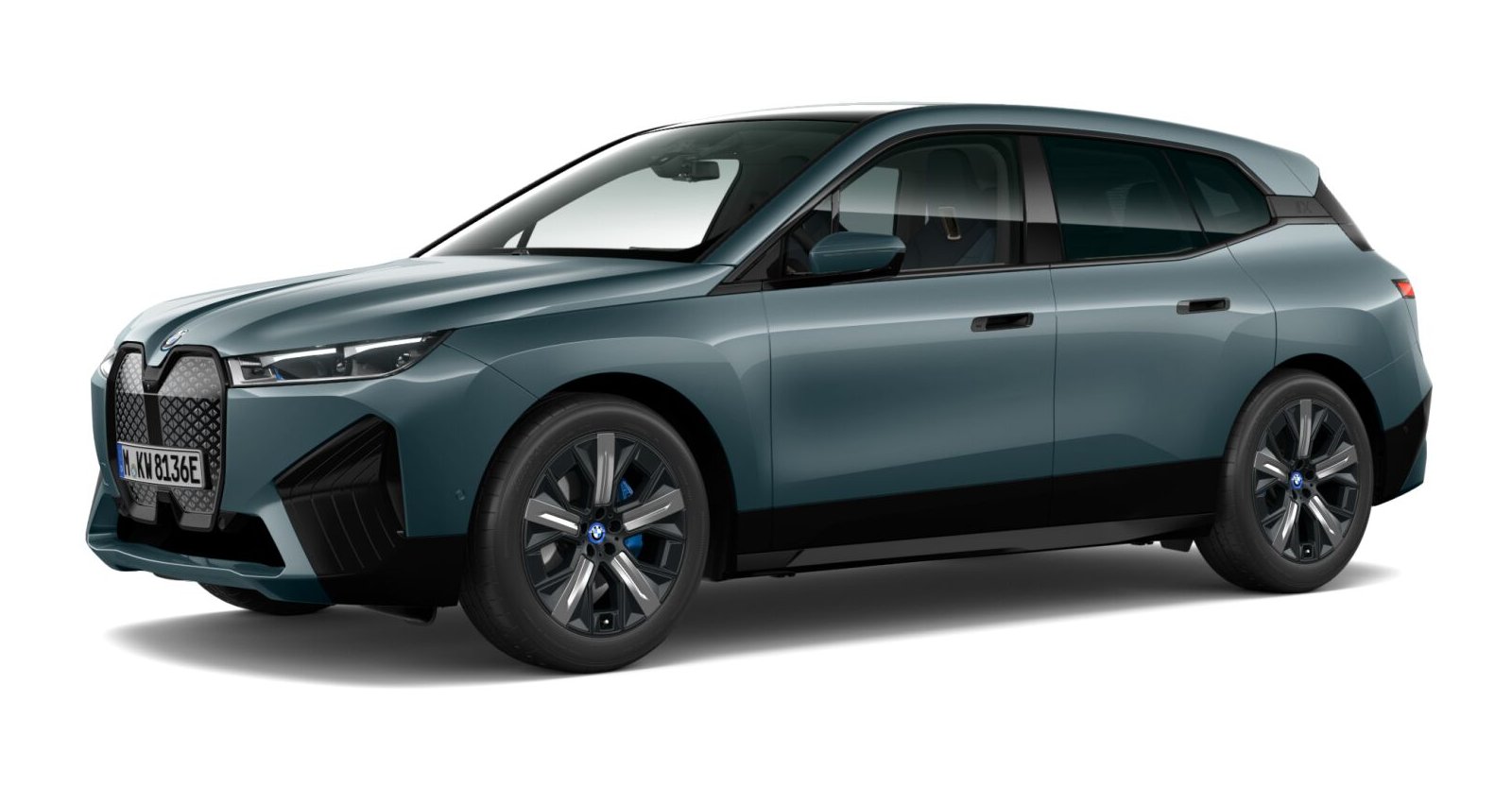 BMW iX xDrive40 in Blau von vorne BMW iX xDrive40 in Blau von vorne