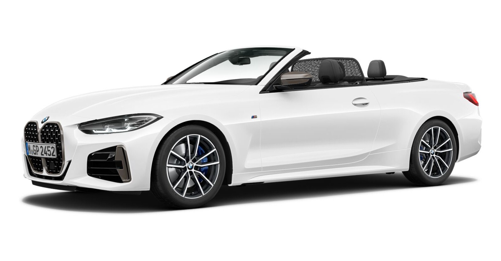 BMW M440i xDrive Cabrio in Wei&szlig; von vorne
