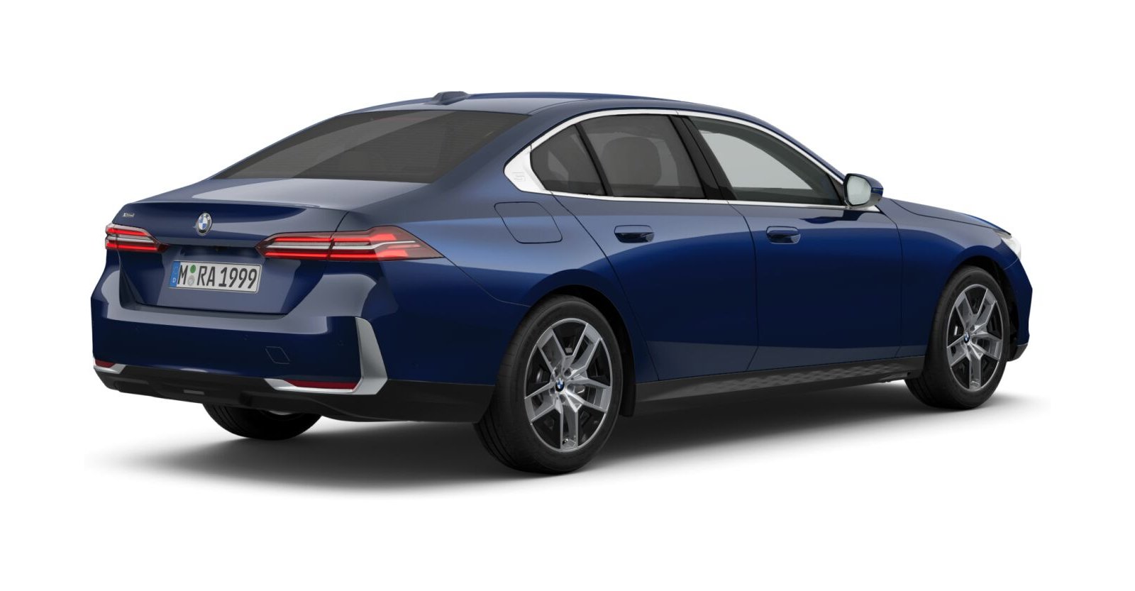 BMW BMW 5er in Blau von hinten