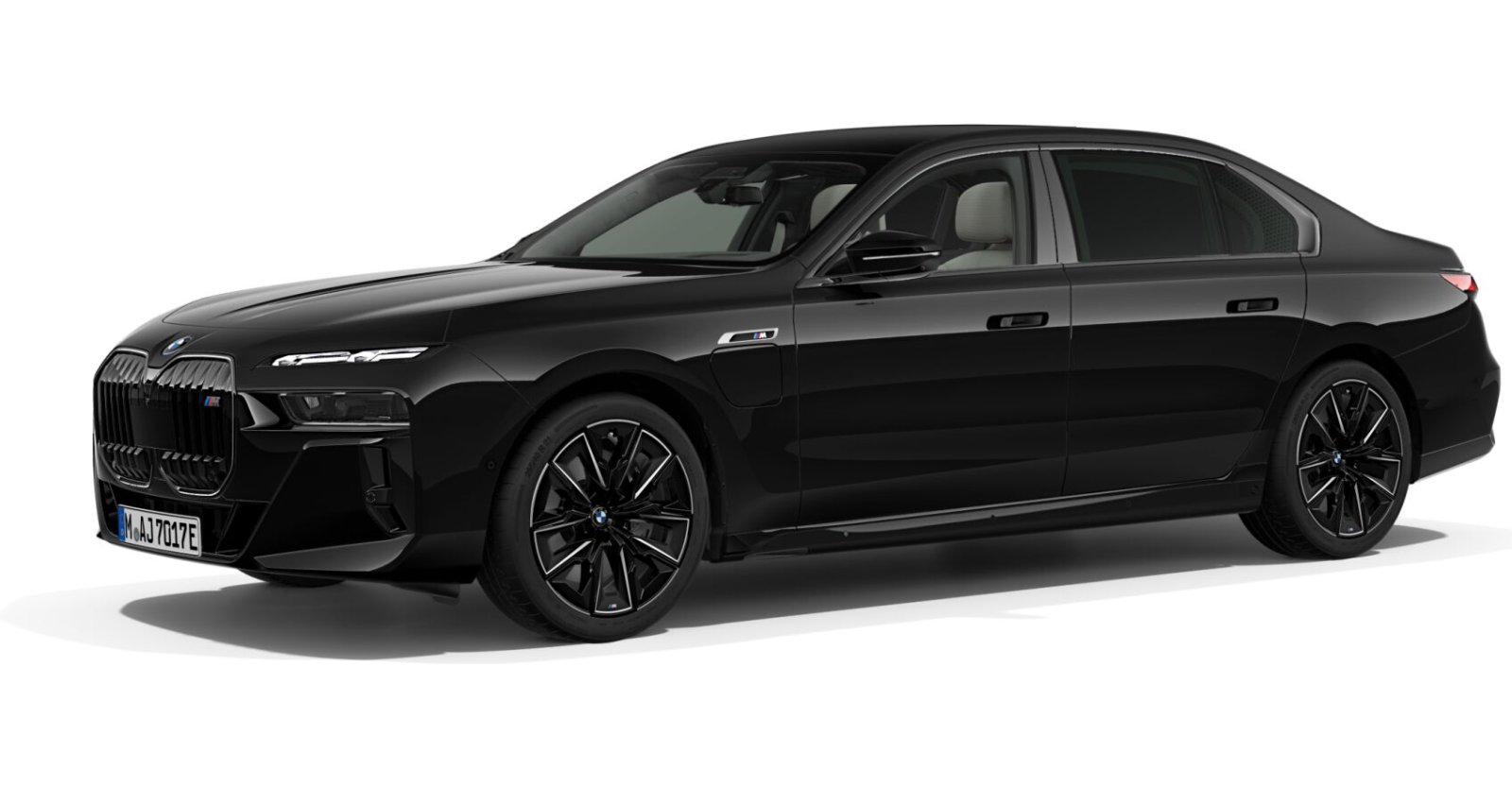 BMW BMW 7er in Schwarz von vorne