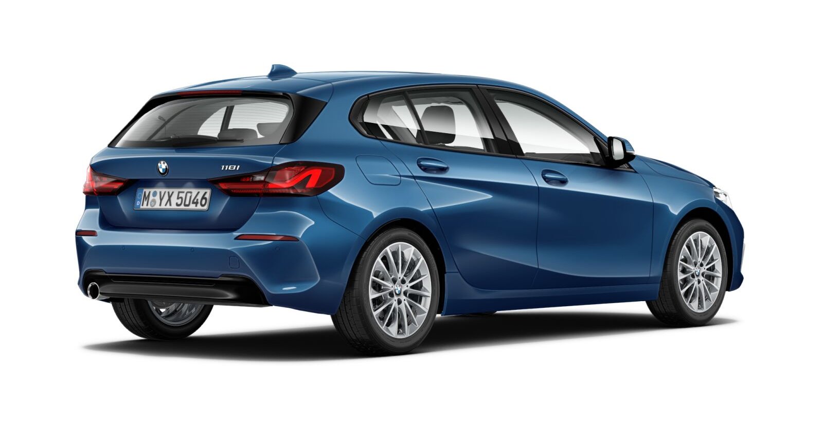 BMW BMW 1er in Blau von hinten BMW BMW 1er in Blau von hinten