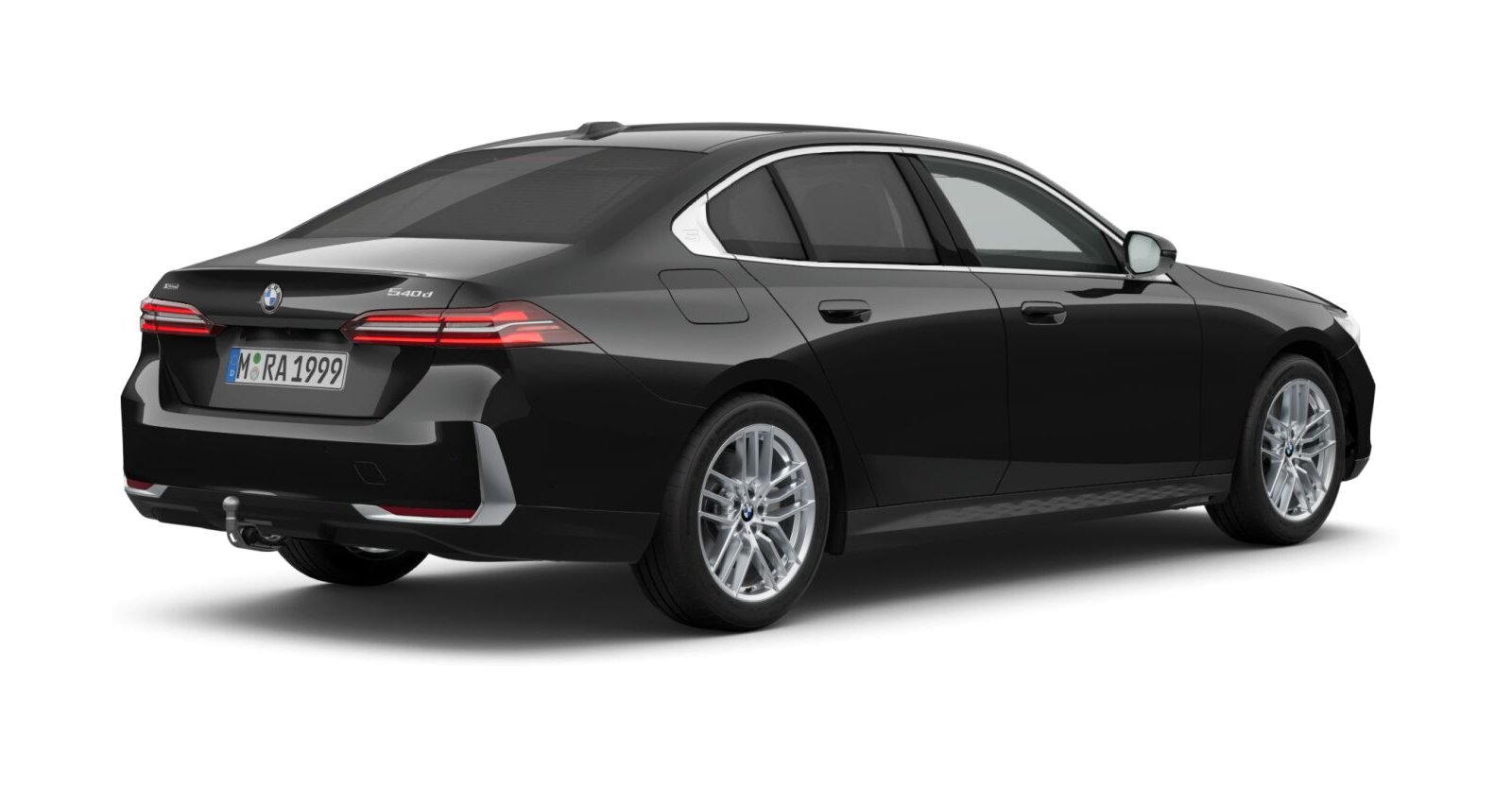 BMW BMW 5er in Schwarz von hinten
