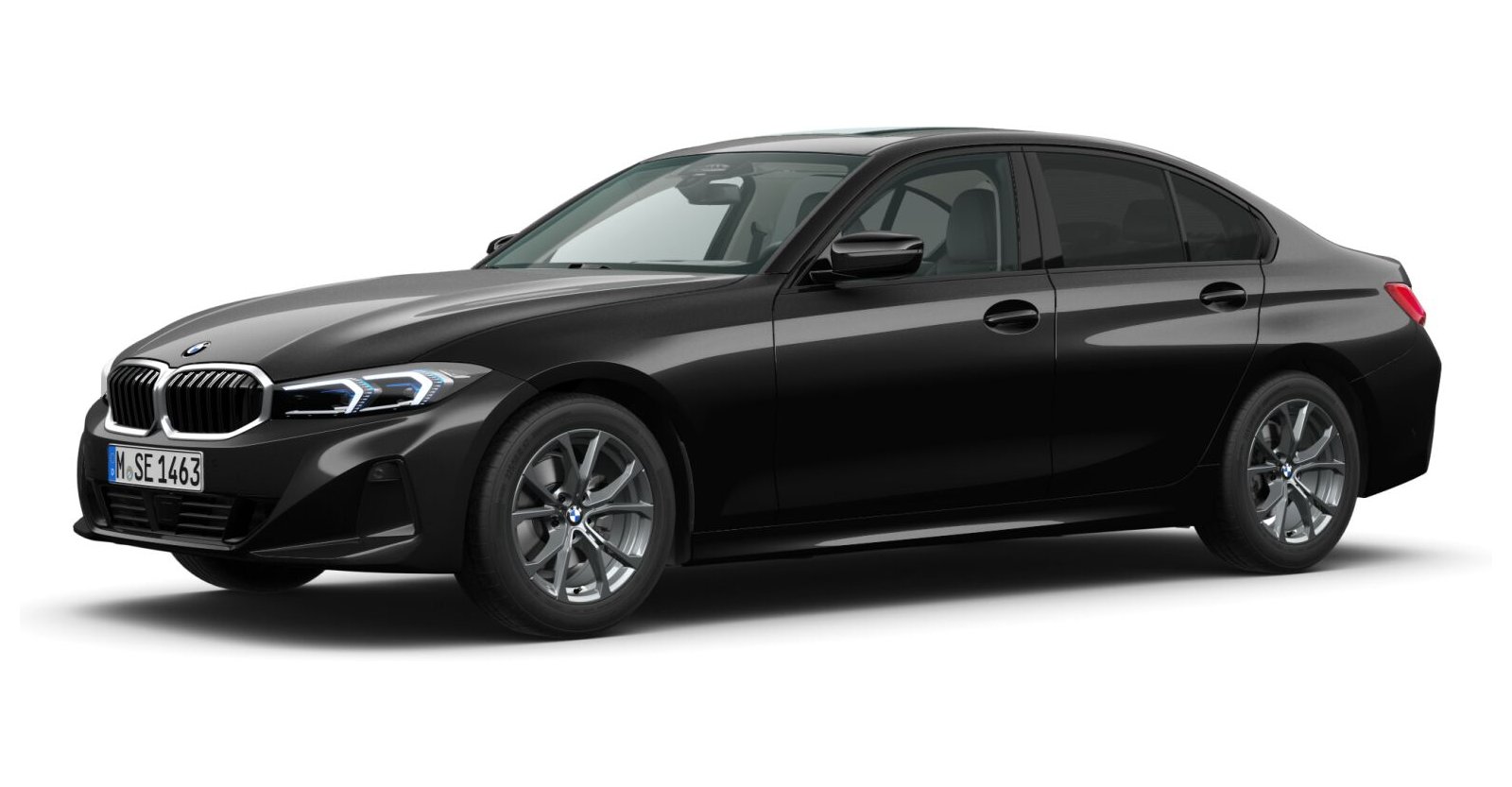 BMW BMW 3er in Schwarz von vorne BMW BMW 3er in Schwarz von vorne