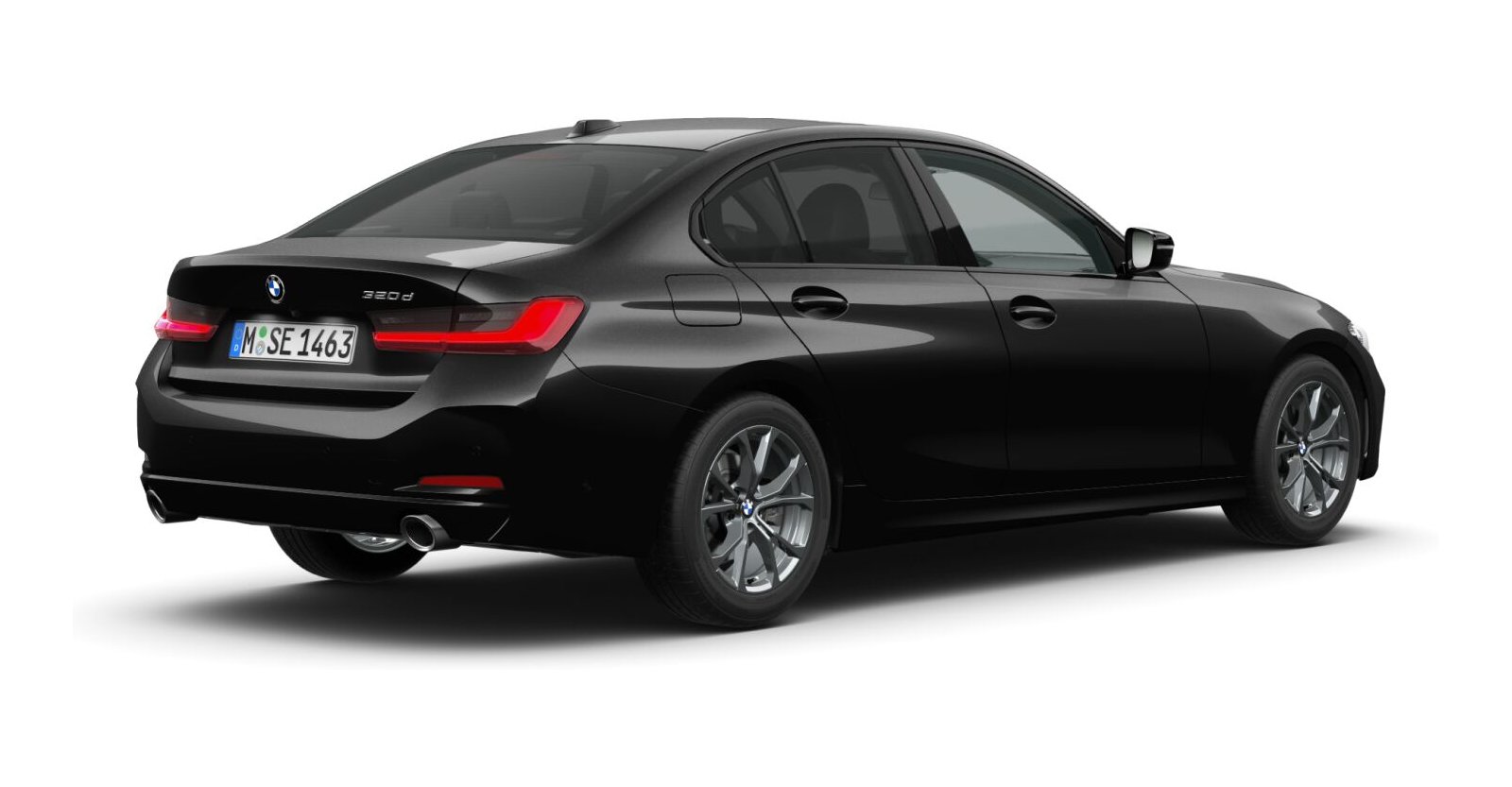 BMW BMW 3er in Schwarz von hinten BMW BMW 3er in Schwarz von hinten