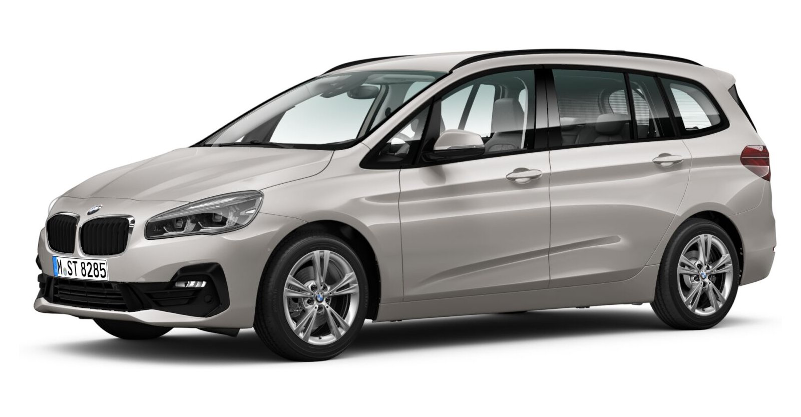 BMW 218d xDrive Gran Tourer in Silber von vorne