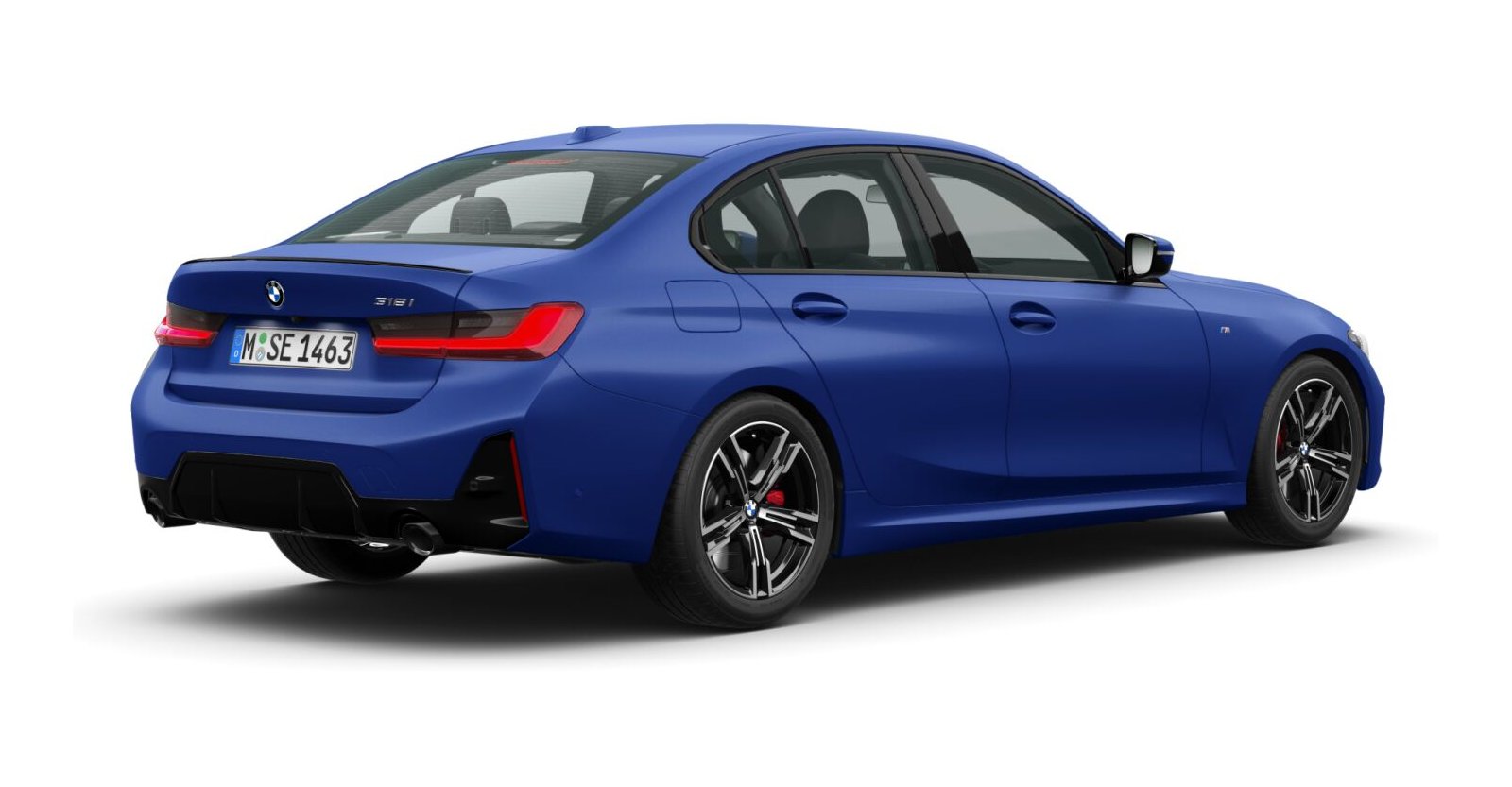 BMW BMW 3er in Blau von hinten