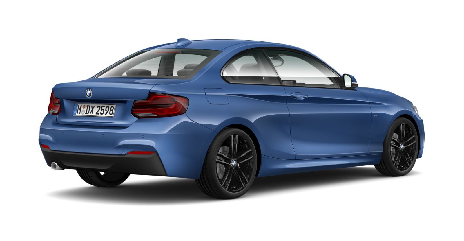 BMW BMW 2er in Blau von hinten BMW BMW 2er in Blau von hinten