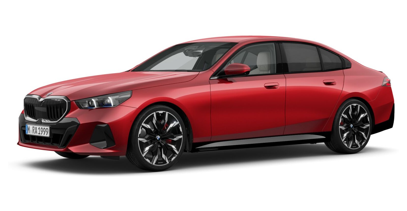BMW 540d xDrive Limousine in Rot von vorne BMW 540d xDrive Limousine in Rot von vorne