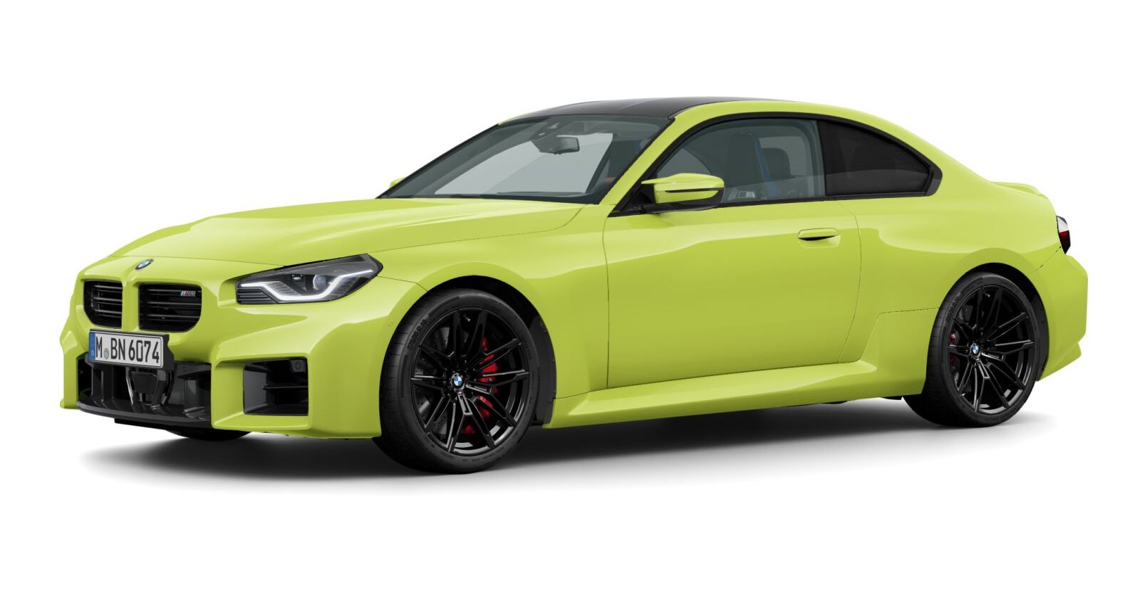 BMW M2 Coupé in Gelb von vorne