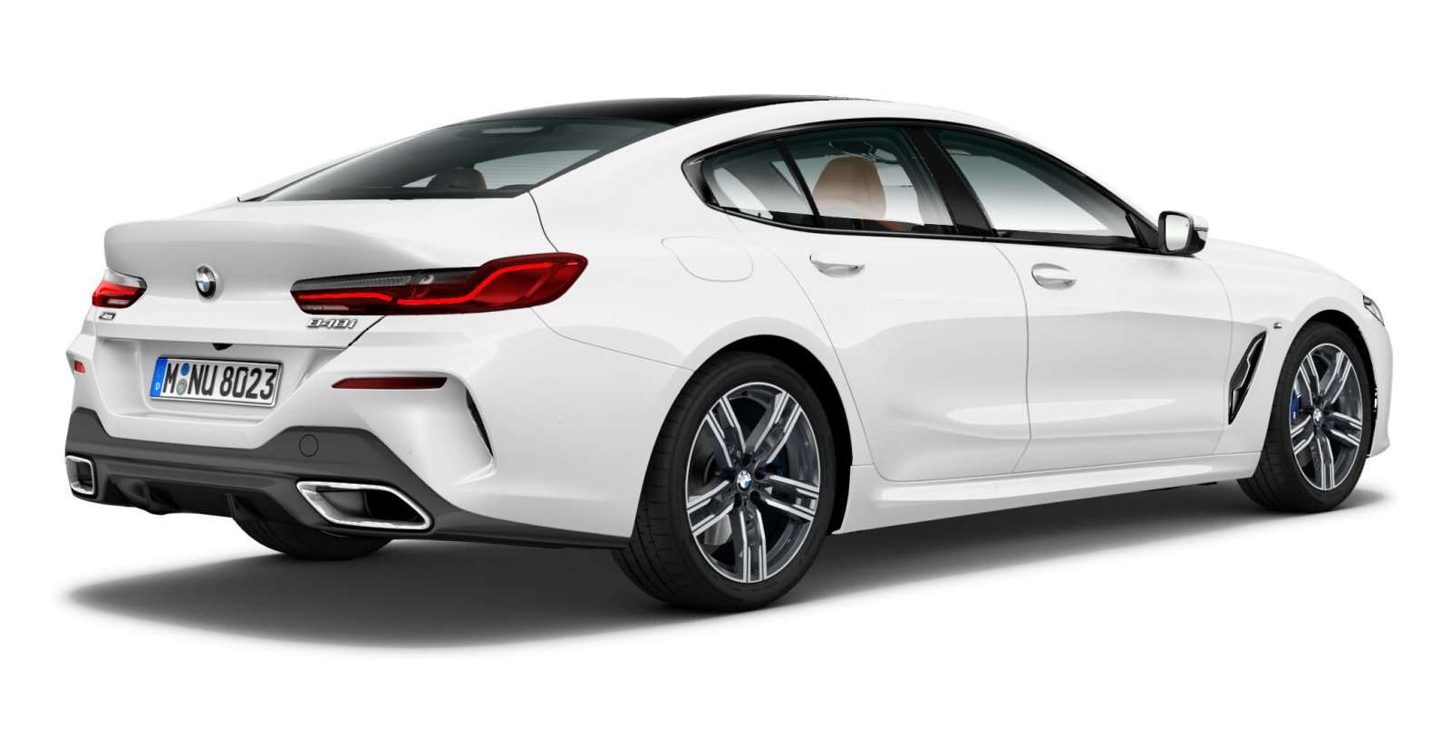 BMW BMW 8er in Weiß von hinten BMW BMW 8er in Weiß von hinten