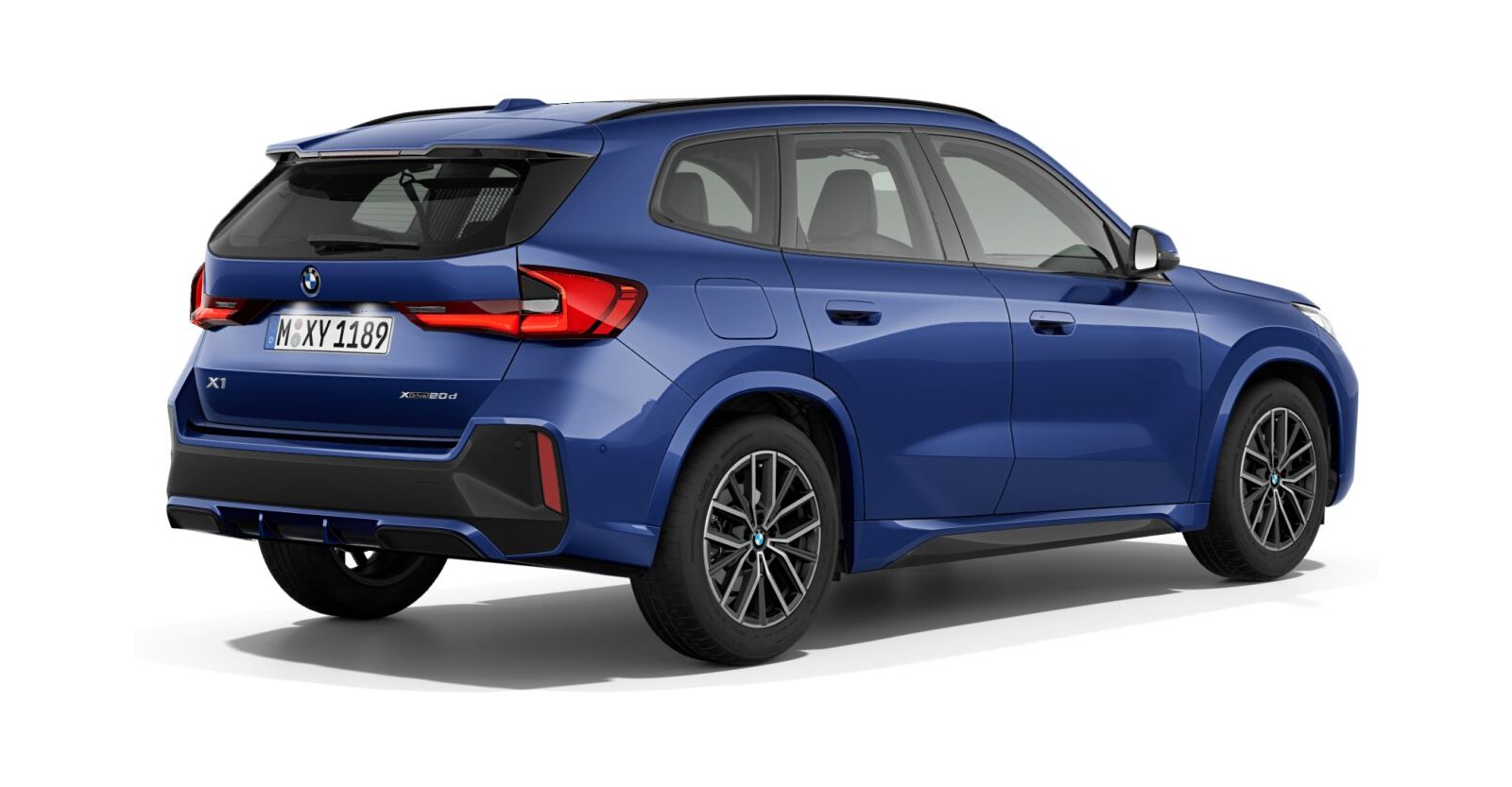 BMW BMW X in Blau von hinten