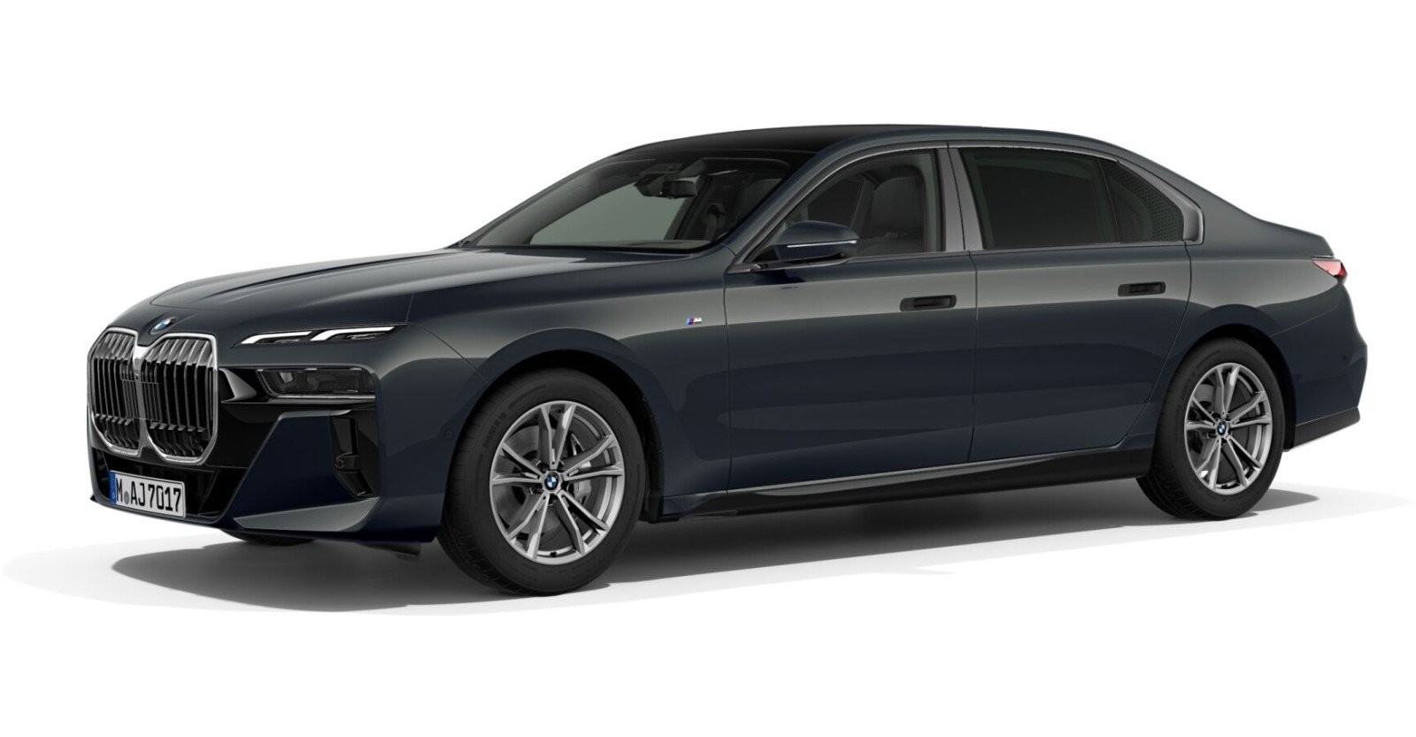 BMW 740d xDrive Limousine in Grau von vorne