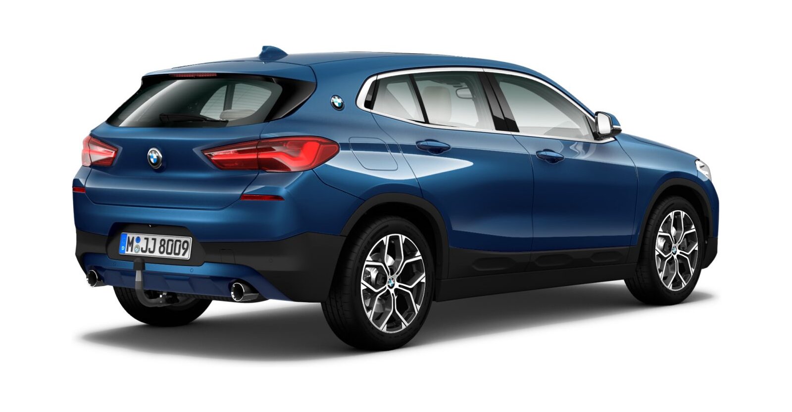 BMW BMW X in Blau von hinten BMW BMW X in Blau von hinten
