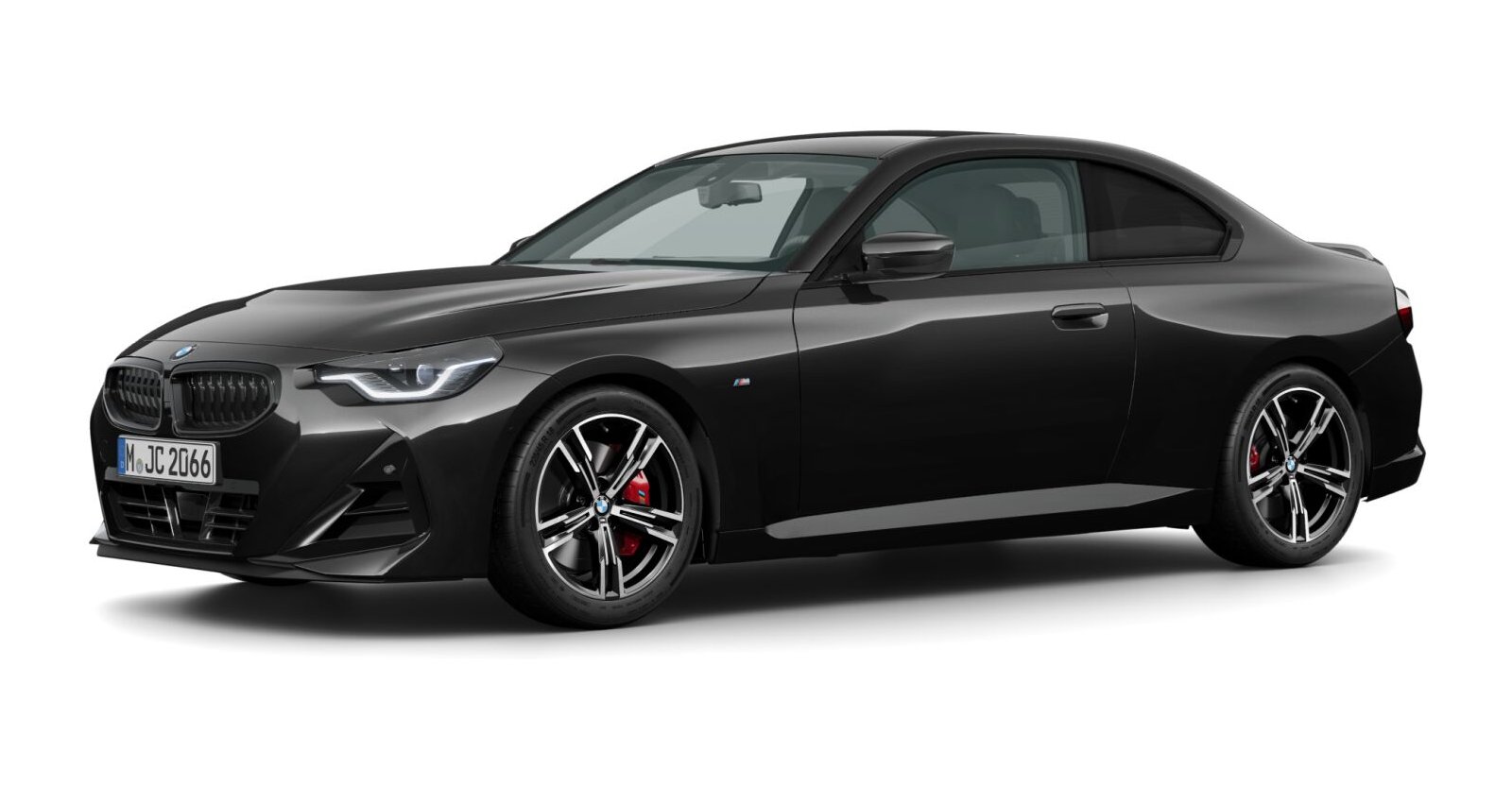 BMW 220d Coupé in Schwarz von vorne