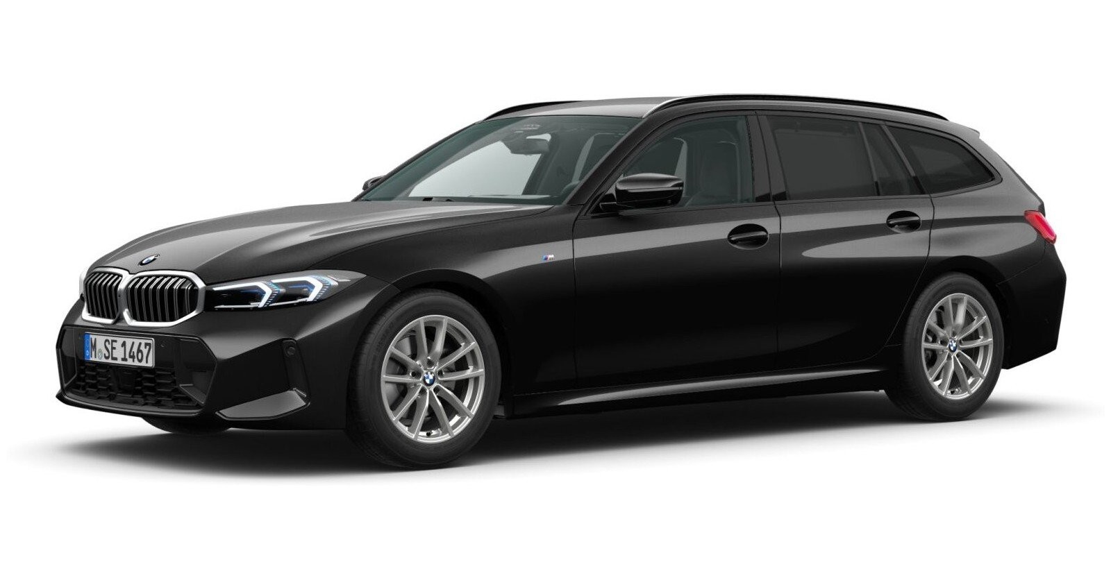 BMW BMW 3er in Schwarz von vorne BMW BMW 3er in Schwarz von vorne