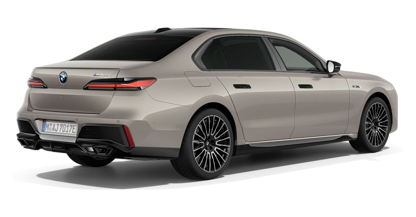 BMW BMW 7er in Grau von hinten