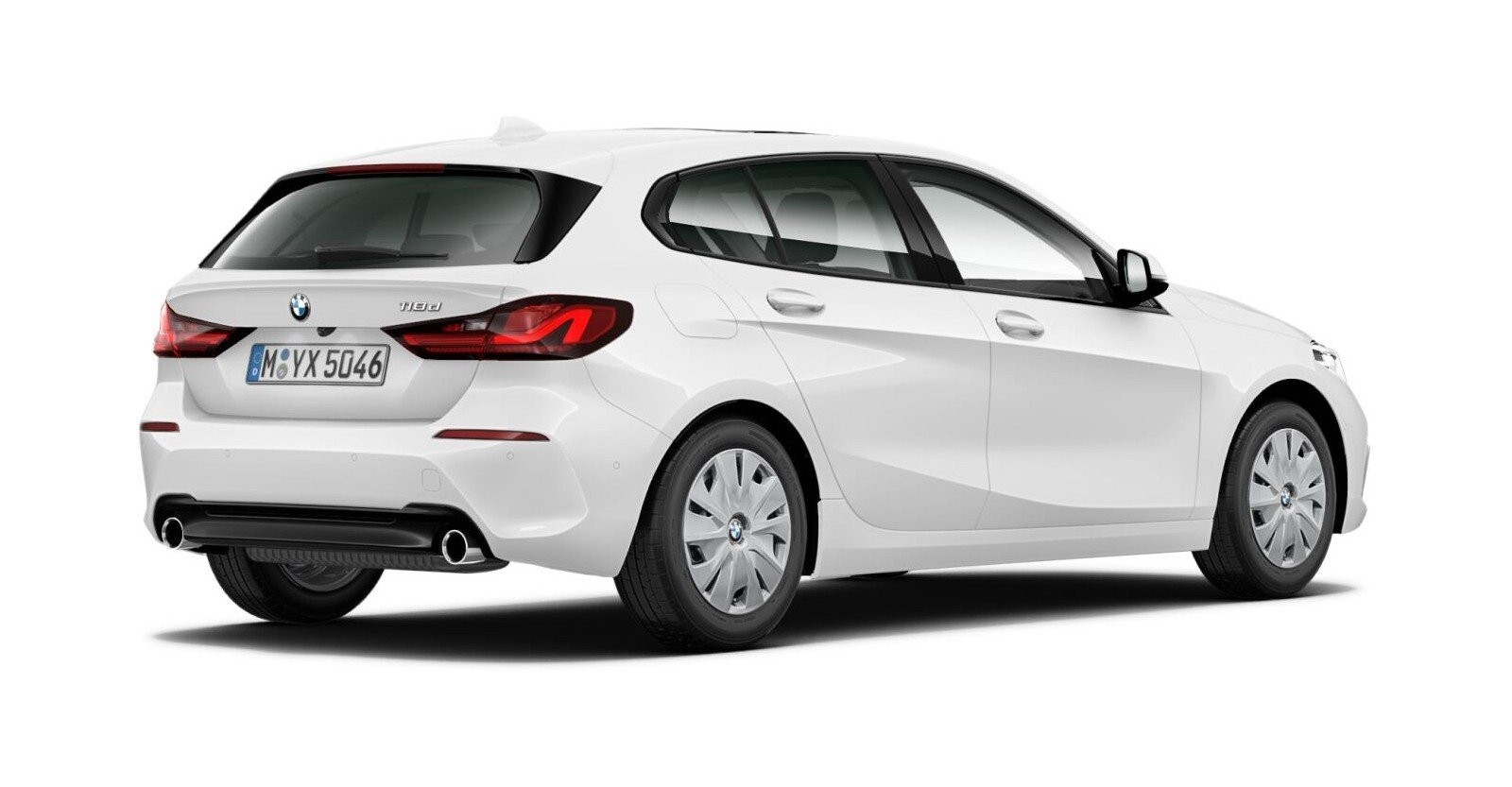 BMW BMW 1er in Weiß von hinten BMW BMW 1er in Weiß von hinten