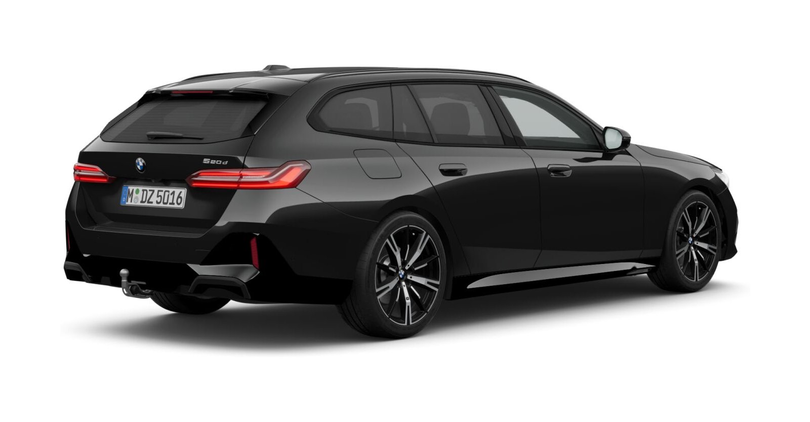 BMW BMW 5er in Schwarz von hinten