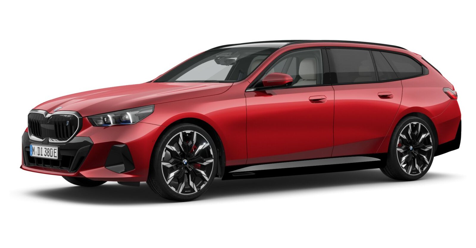 BMW i5 eDrive40 Touring in Rot von vorne