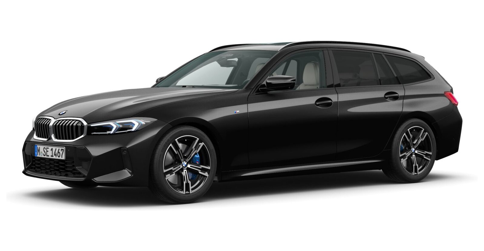 BMW BMW 3er in Schwarz von vorne