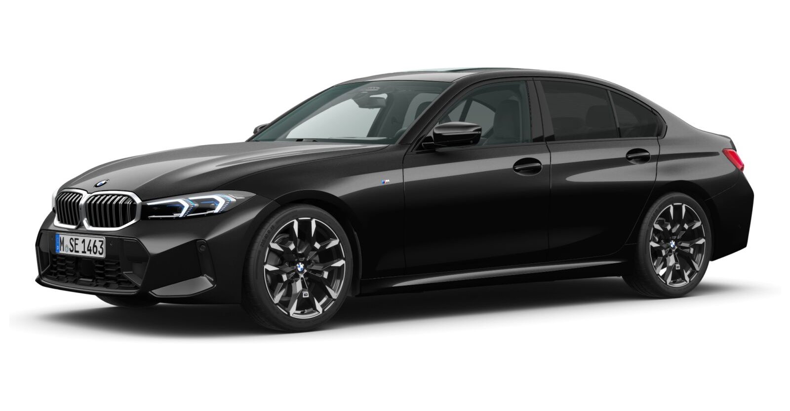 BMW 330i xDrive Limousine in Schwarz von vorne BMW 330i xDrive Limousine in Schwarz von vorne