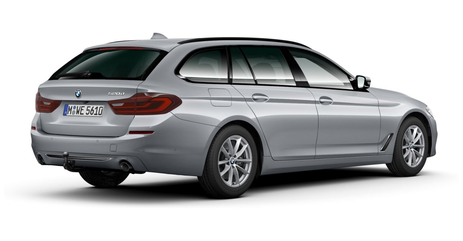 BMW BMW 5er in Silber von hinten