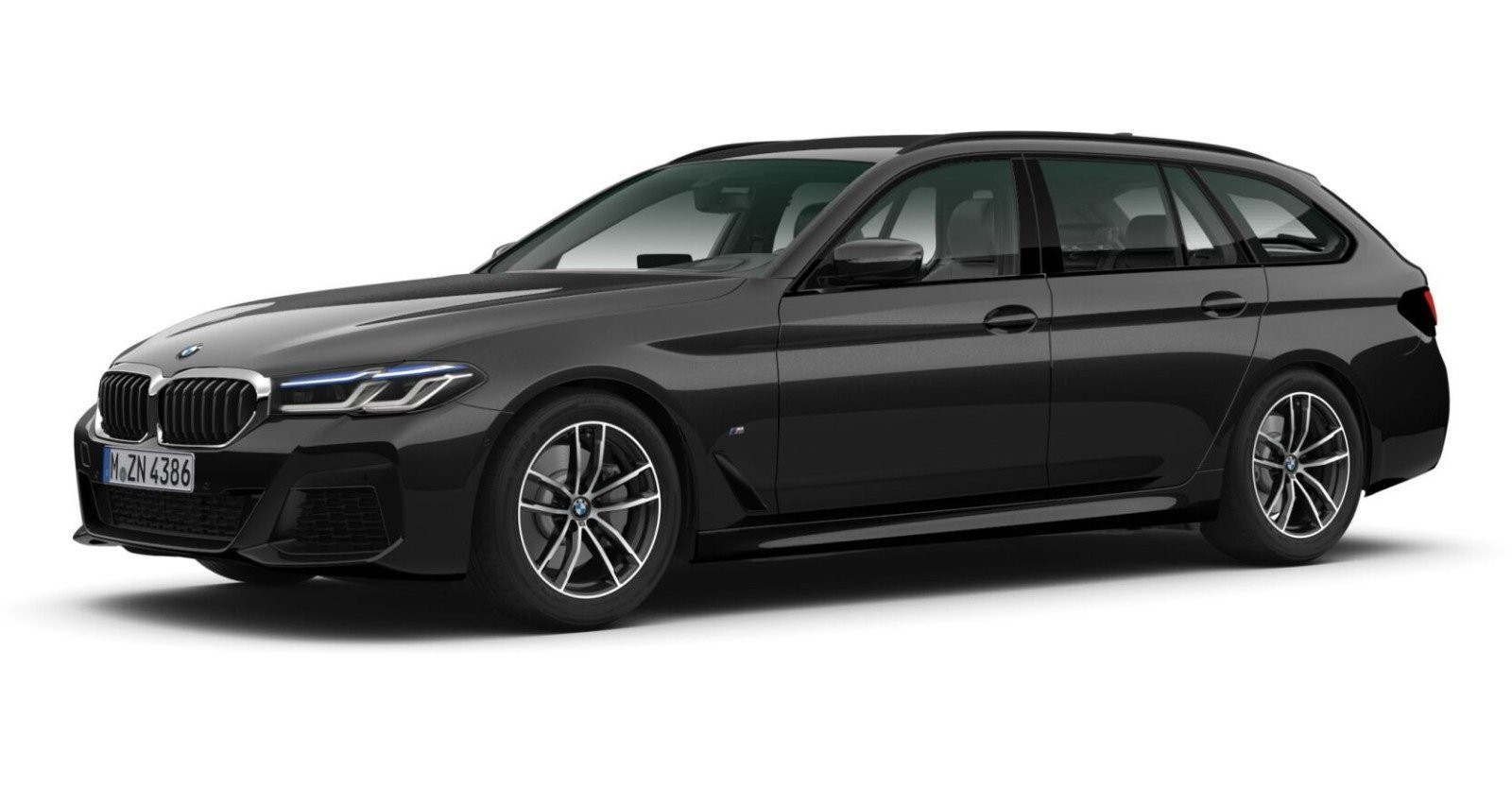 BMW 520d xDrive Touring in Schwarz von vorne BMW 520d xDrive Touring in Schwarz von vorne