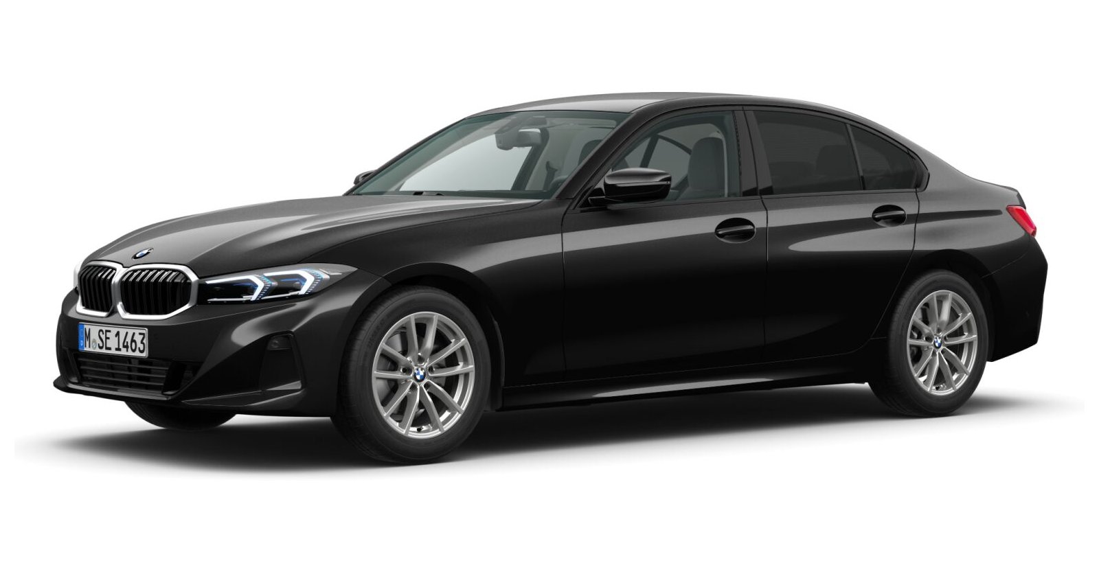 BMW 318d Limousine in Schwarz von vorne