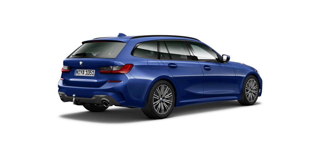BMW BMW 3er in Blau von hinten BMW BMW 3er in Blau von hinten