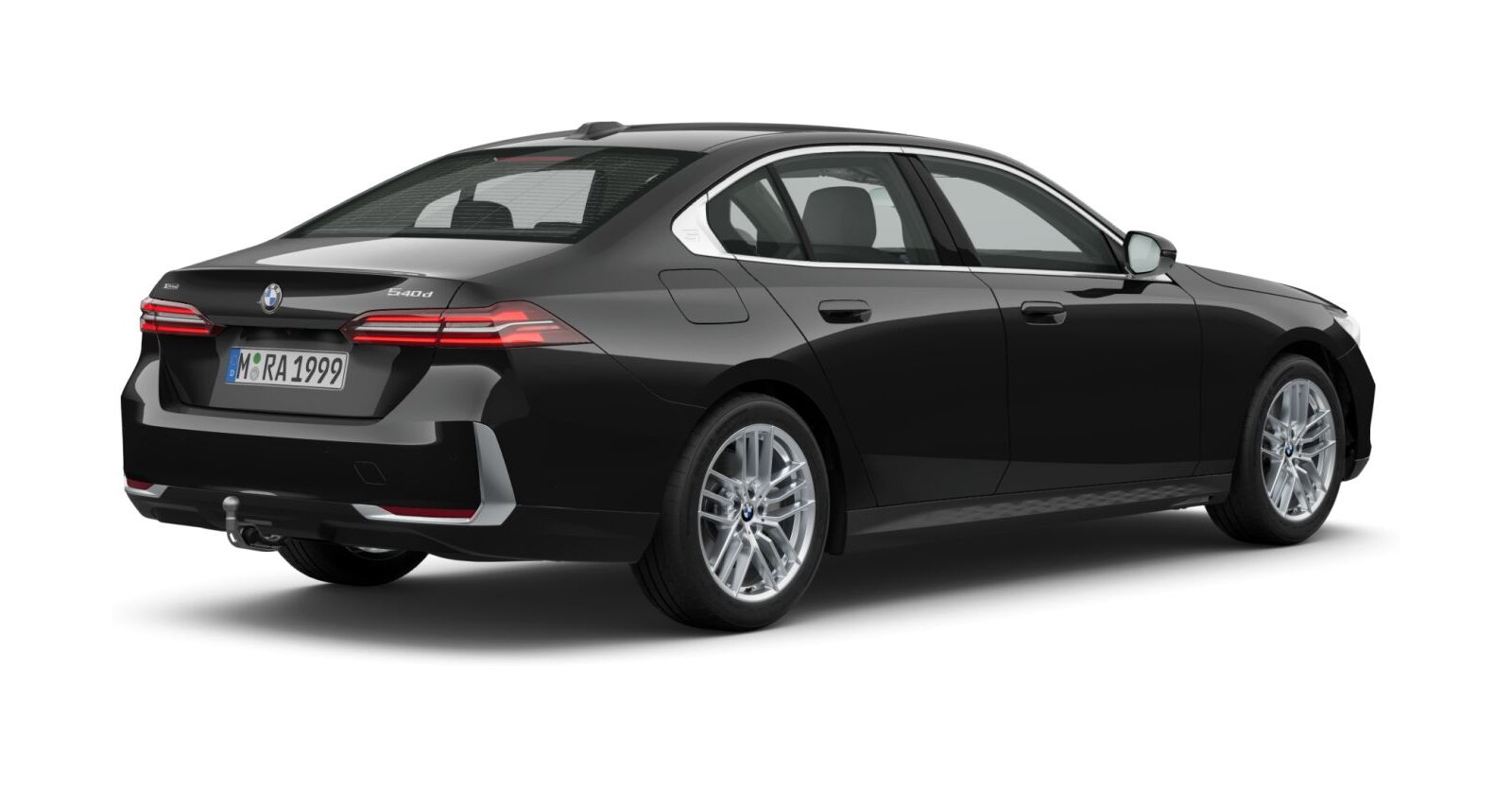 BMW BMW 5er in Schwarz von hinten