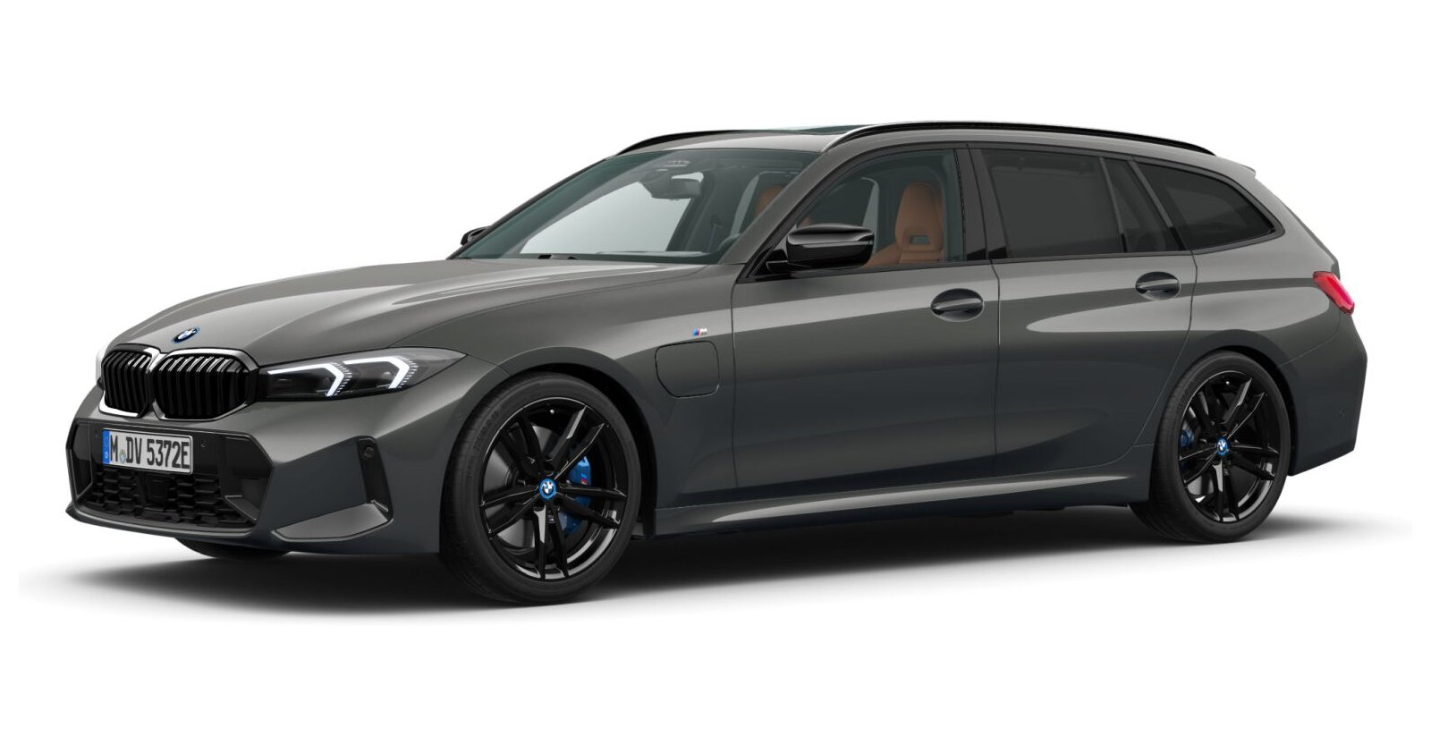 BMW 330e xDrive Touring in Grau von vorne BMW 330e xDrive Touring in Grau von vorne