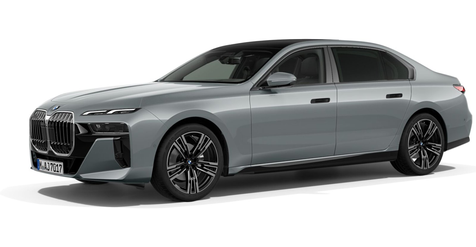 BMW 740d xDrive Limousine in Grau von vorne