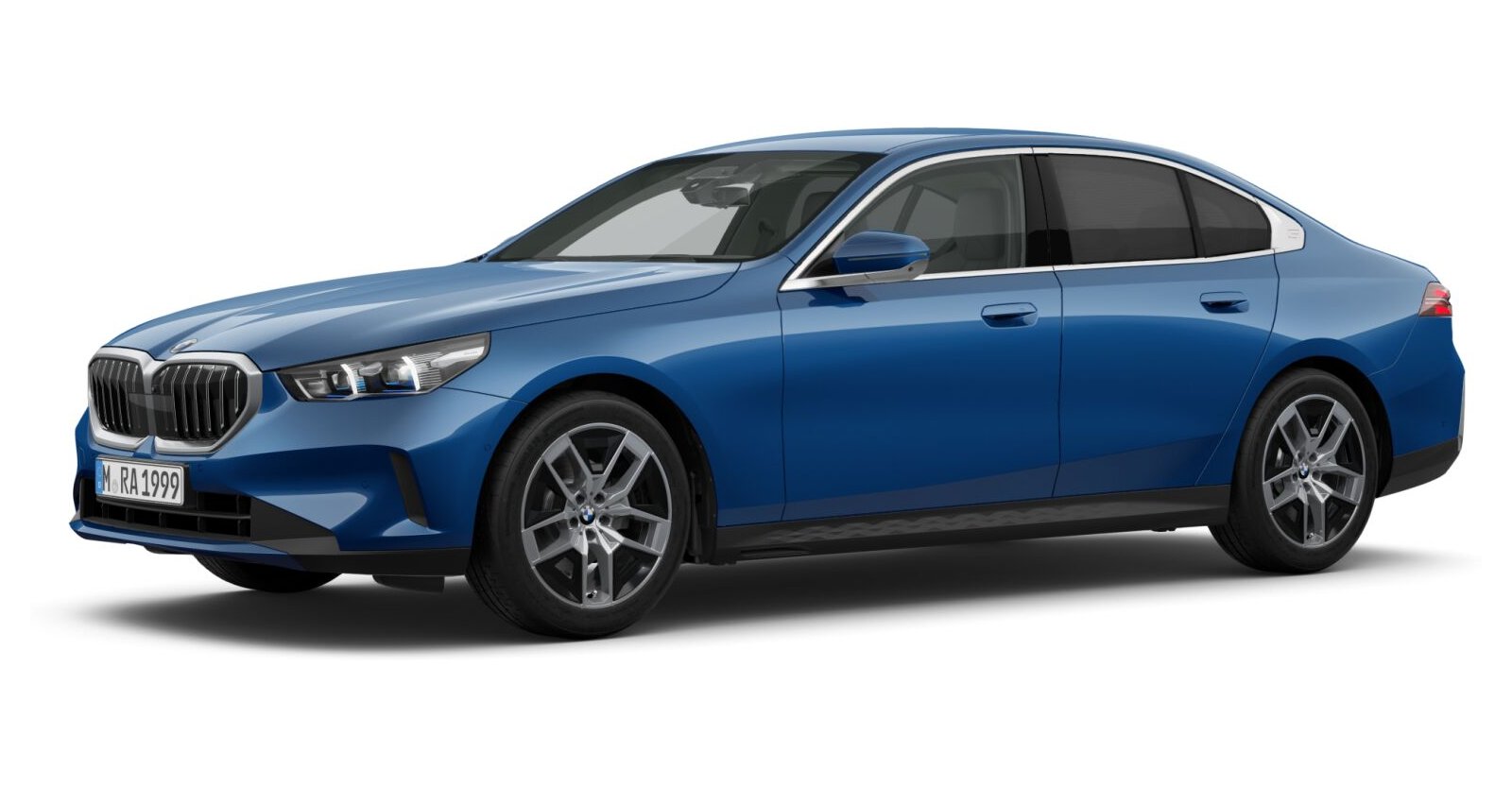 BMW 520d Limousine in Blau von vorne BMW 520d Limousine in Blau von vorne