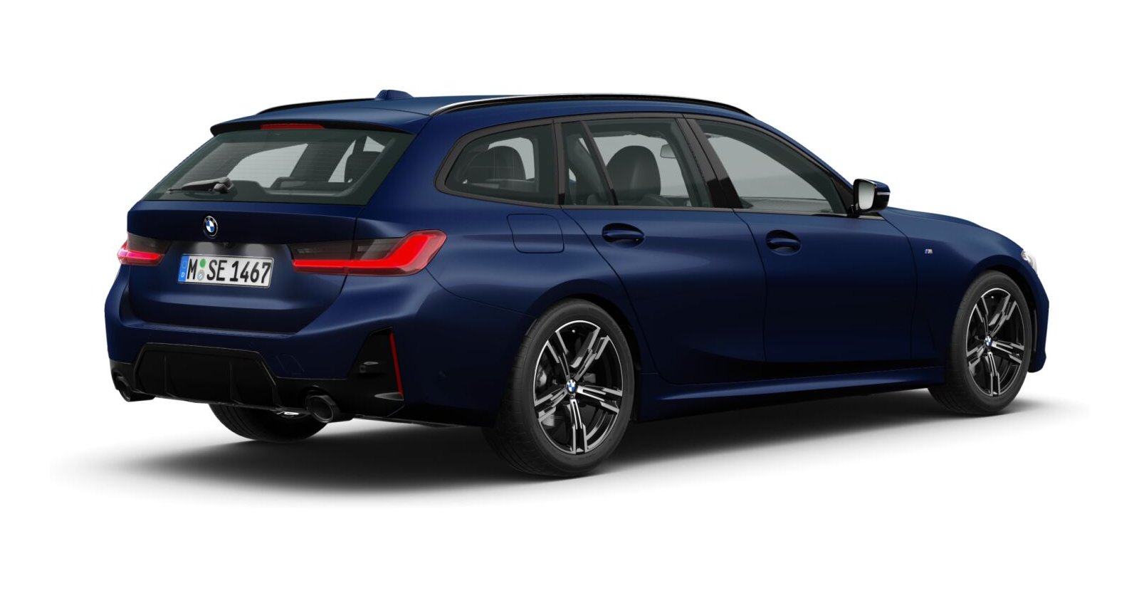 BMW BMW 3er in Blau von hinten BMW BMW 3er in Blau von hinten