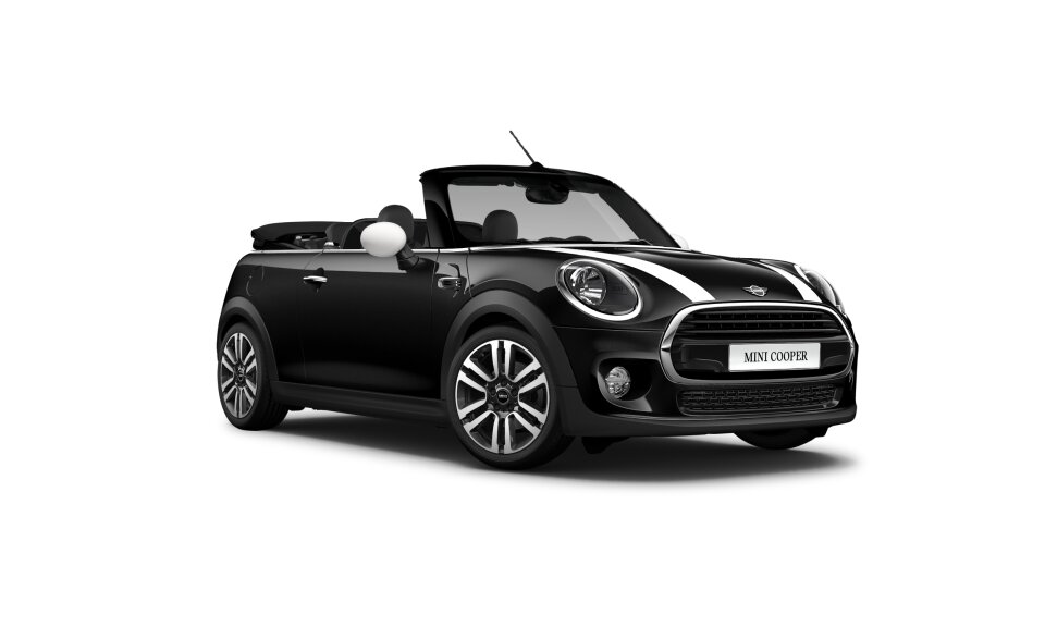 MINI Cooper Cabrio in Schwarz von vorne MINI Cooper Cabrio in Schwarz von vorne