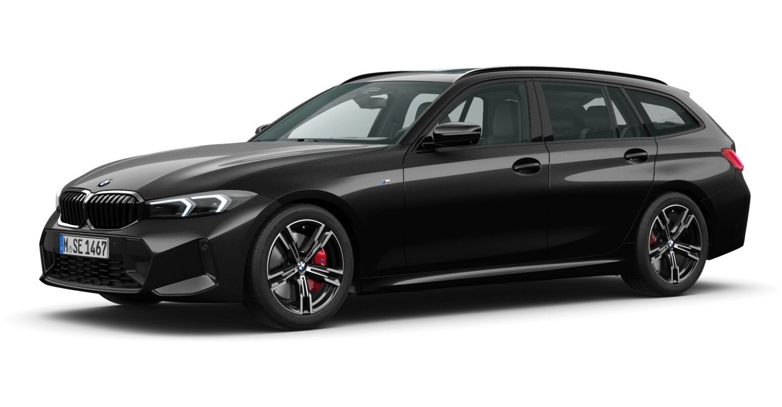 BMW BMW 3er in Schwarz von vorne BMW BMW 3er in Schwarz von vorne