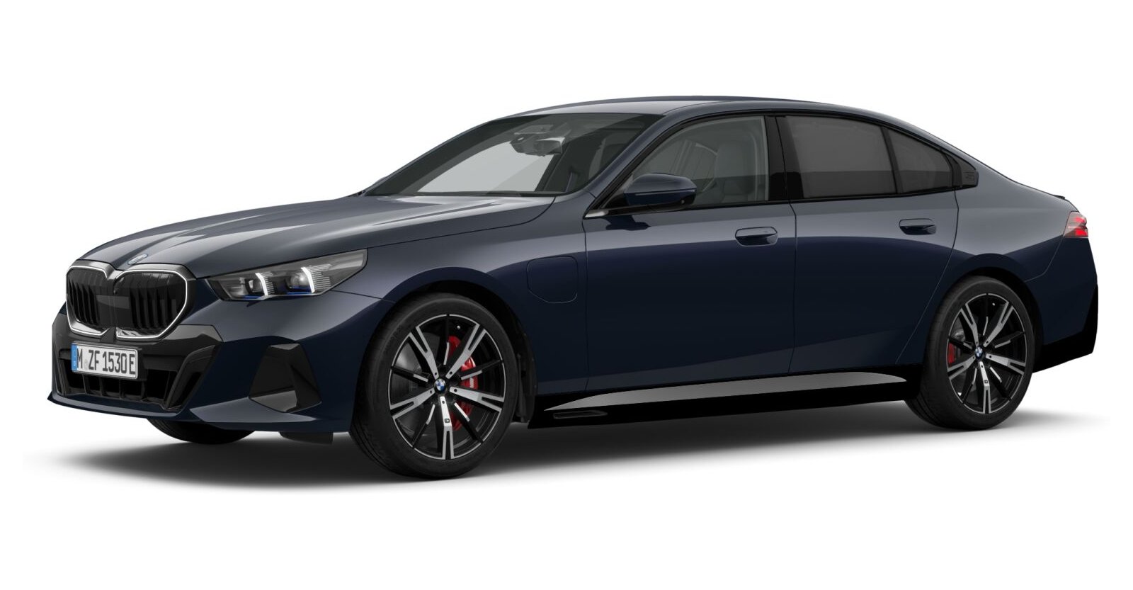 BMW 550e xDrive Limousine in Schwarz von vorne BMW 550e xDrive Limousine in Schwarz von vorne