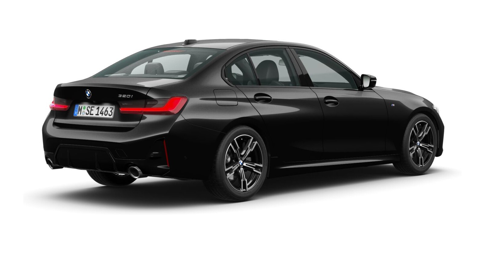 BMW BMW 3er in Schwarz von hinten BMW BMW 3er in Schwarz von hinten